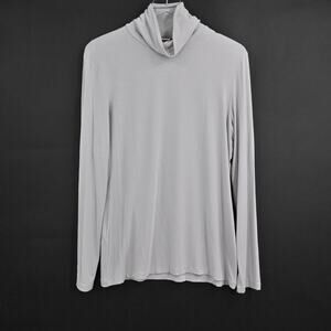 LES COPAINS Top Womens Size 48 Light Gray Stretch Long Sleeve Turtleneck Romamia